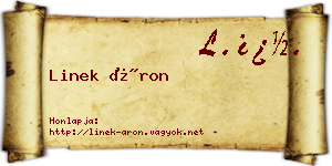 Linek Áron névjegykártya
